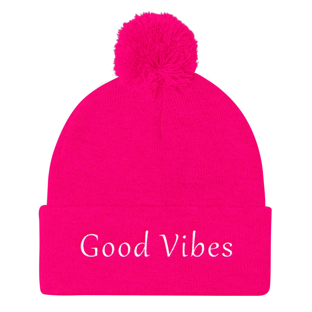 Good Vibes Pom Beanie