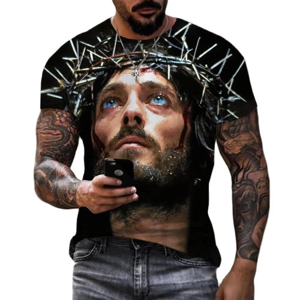 Jesus Christ T Shirts Men Women Clothing Summer Fashion Harajuku T-Shirt Cool Tee Shirt Homme 3D Print Streetwear Oversized Tops