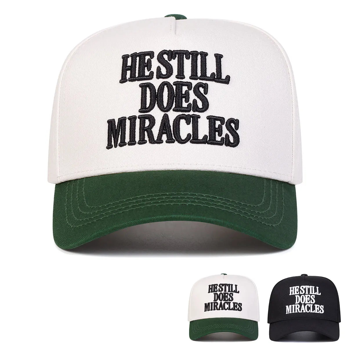 Unisex HESTILL DOES MIRACLES Embroidery Baseball Caps Spring and Autumn Outdoor Adjustable Casual Hats Hip Hop Hat Sunscreen Hat