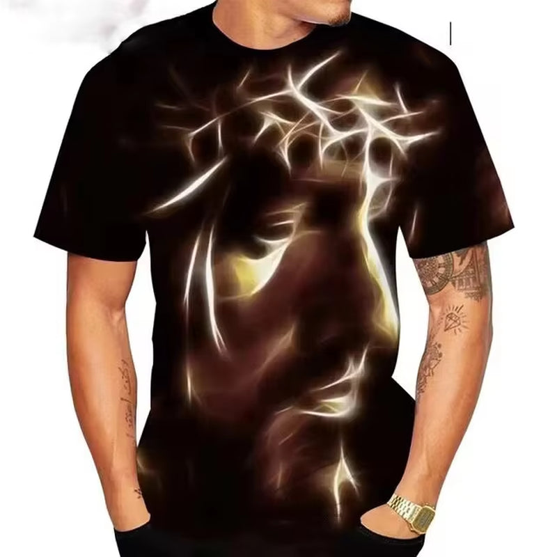 Jesus Christ T Shirts Men Women Clothing Summer Fashion Harajuku T-Shirt Cool Tee Shirt Homme 3D Print Streetwear Oversized Tops