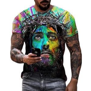 Jesus Christ T Shirts Men Women Clothing Summer Fashion Harajuku T-Shirt Cool Tee Shirt Homme 3D Print Streetwear Oversized Tops