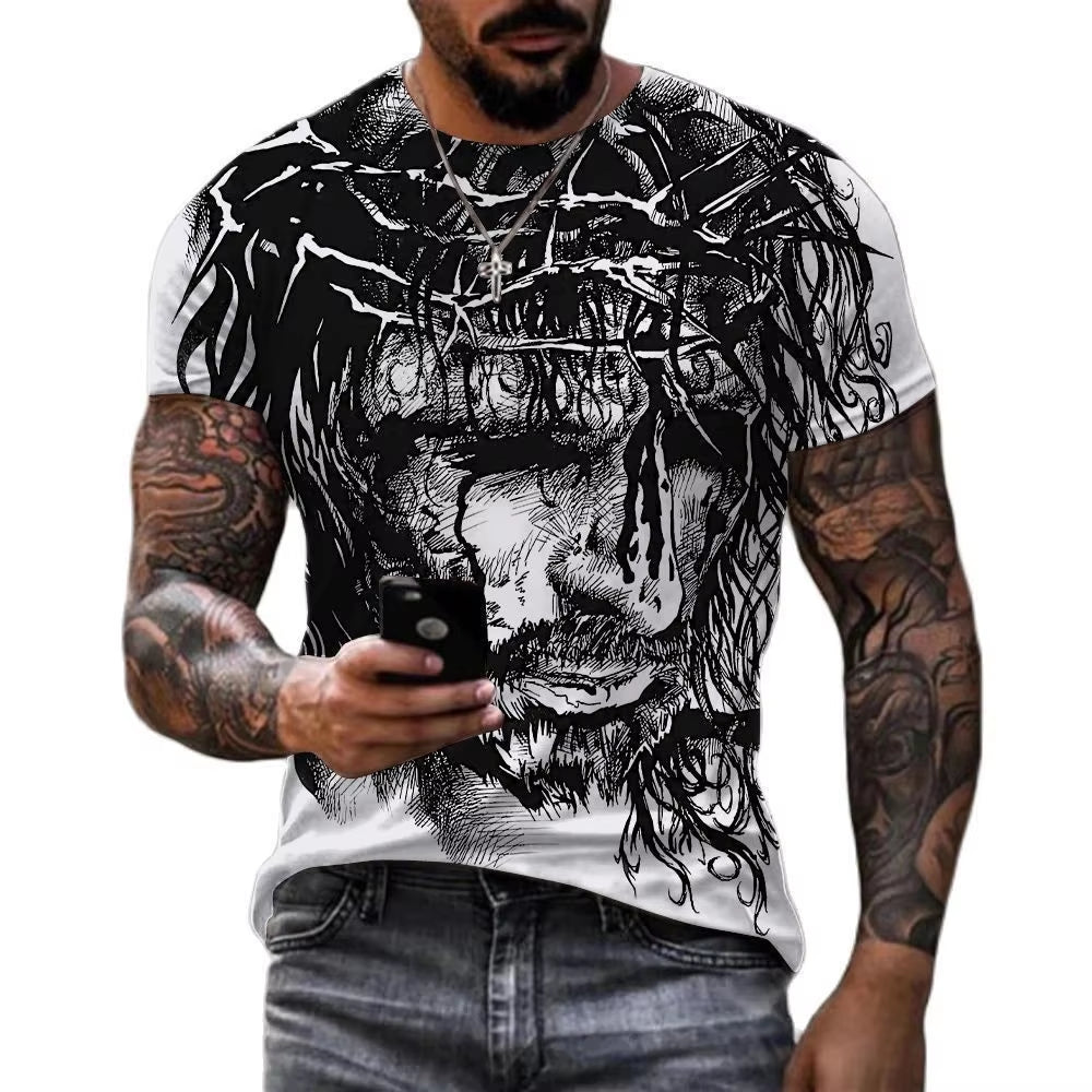 Jesus Christ T Shirts Men Women Clothing Summer Fashion Harajuku T-Shirt Cool Tee Shirt Homme 3D Print Streetwear Oversized Tops