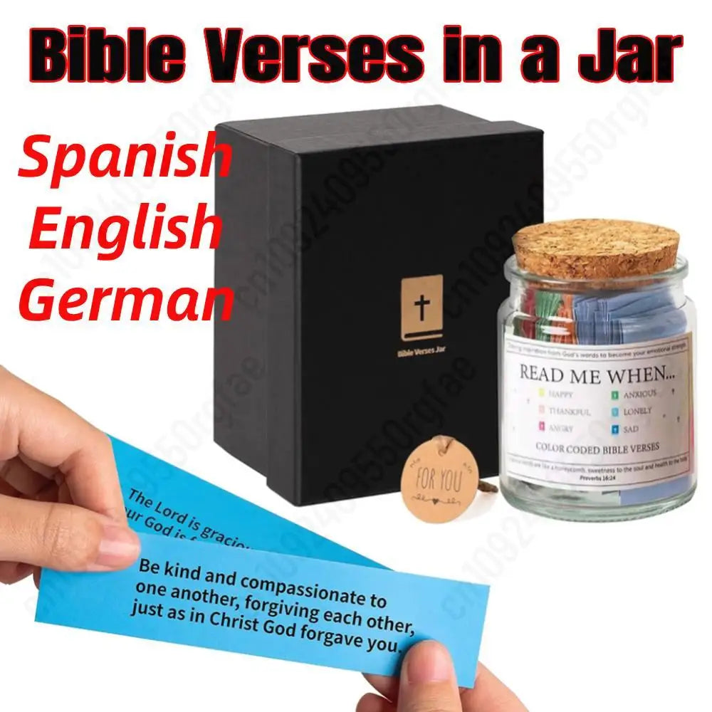 Bible Verses in a Jar Bible Verse Jar Spanish English Christian Scripture Prayer Hope Jar for Spiritual Growth Christian Gifts
