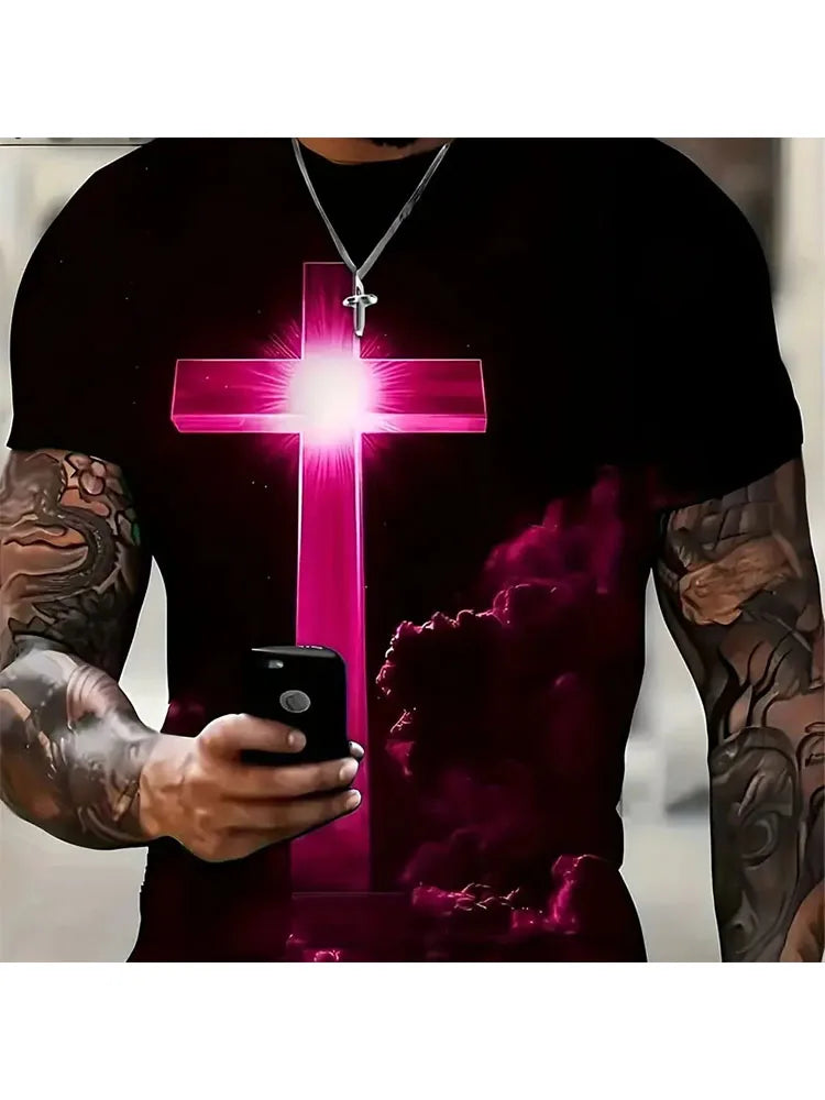 3D Cross Graphic T-Shirt