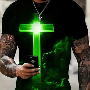 3D Cross Graphic T-Shirt