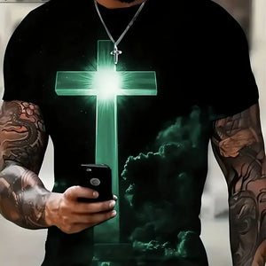 3D Cross Graphic T-Shirt