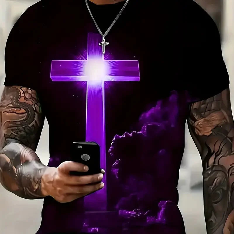 3D Cross Graphic T-Shirt