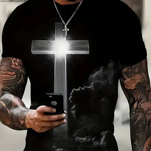 3D Cross Graphic T-Shirt