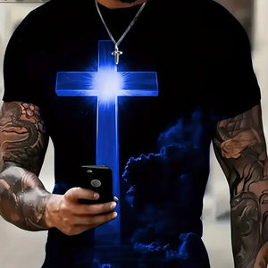 3D Cross Graphic T-Shirt