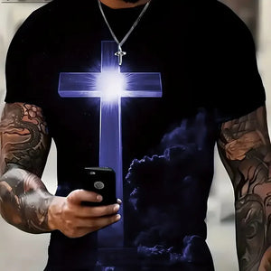 3D Cross Graphic T-Shirt