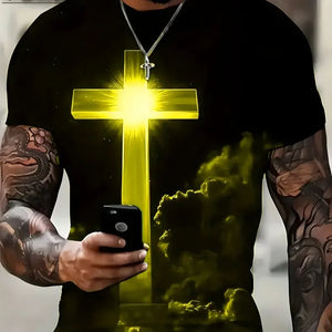 3D Cross Graphic T-Shirt