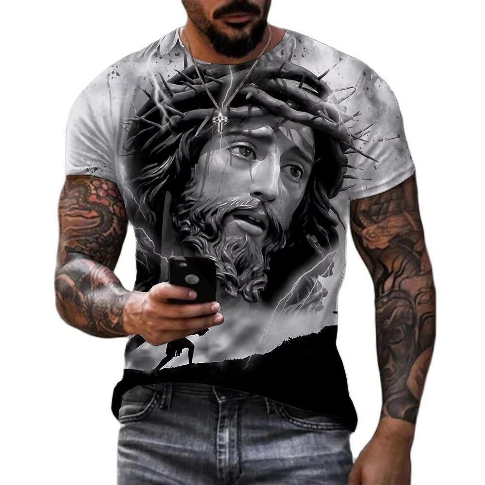 Jesus Christ T Shirts Men Women Clothing Summer Fashion Harajuku T-Shirt Cool Tee Shirt Homme 3D Print Streetwear Oversized Tops