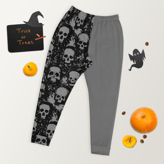 Skull Print Half Grey Men's Joggers