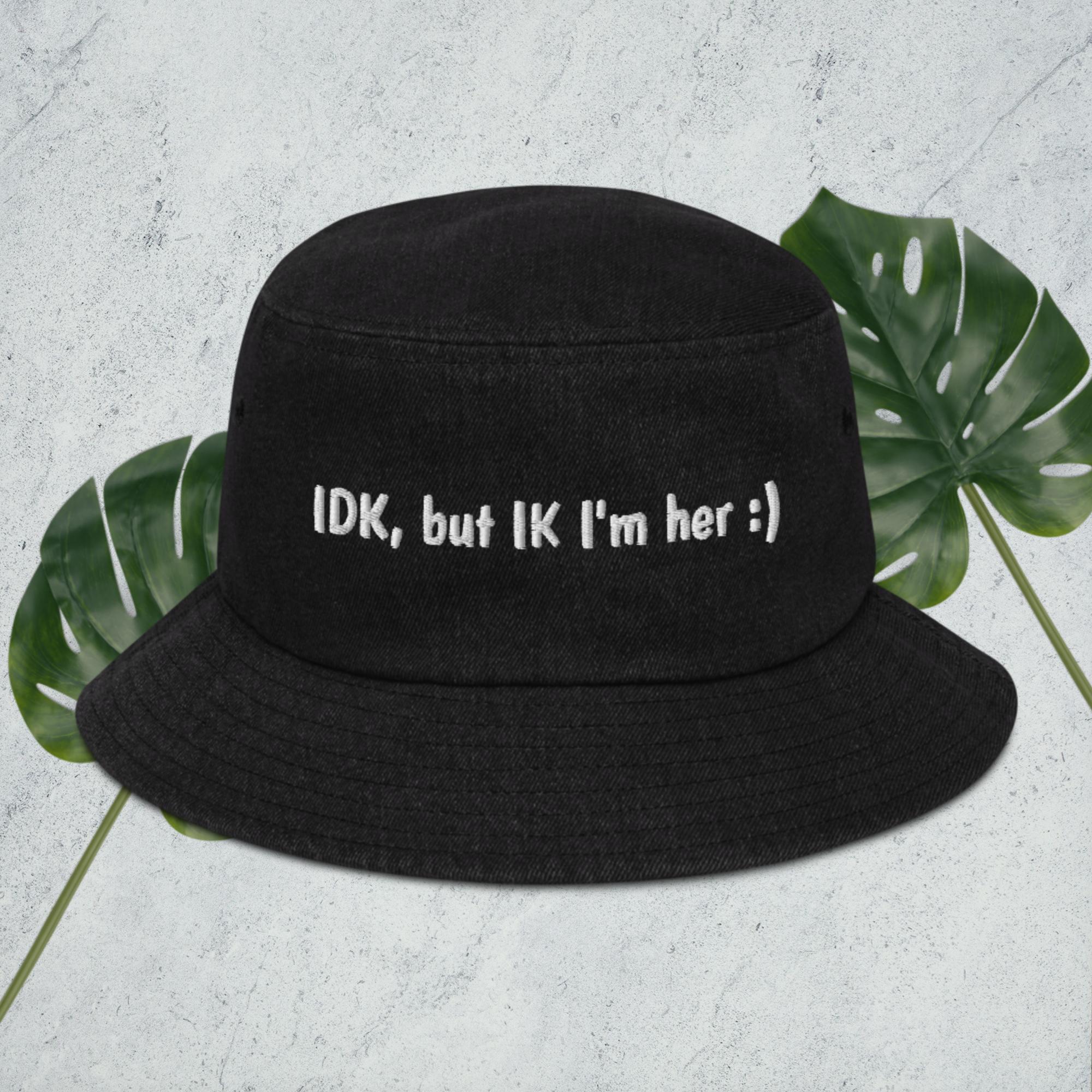 I Am Her Denim bucket hat