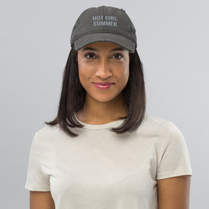 Hot Girl Summer Silver Distressed Dad Hat