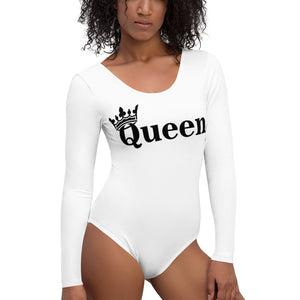 Queen White Long Sleeve Bodysuit