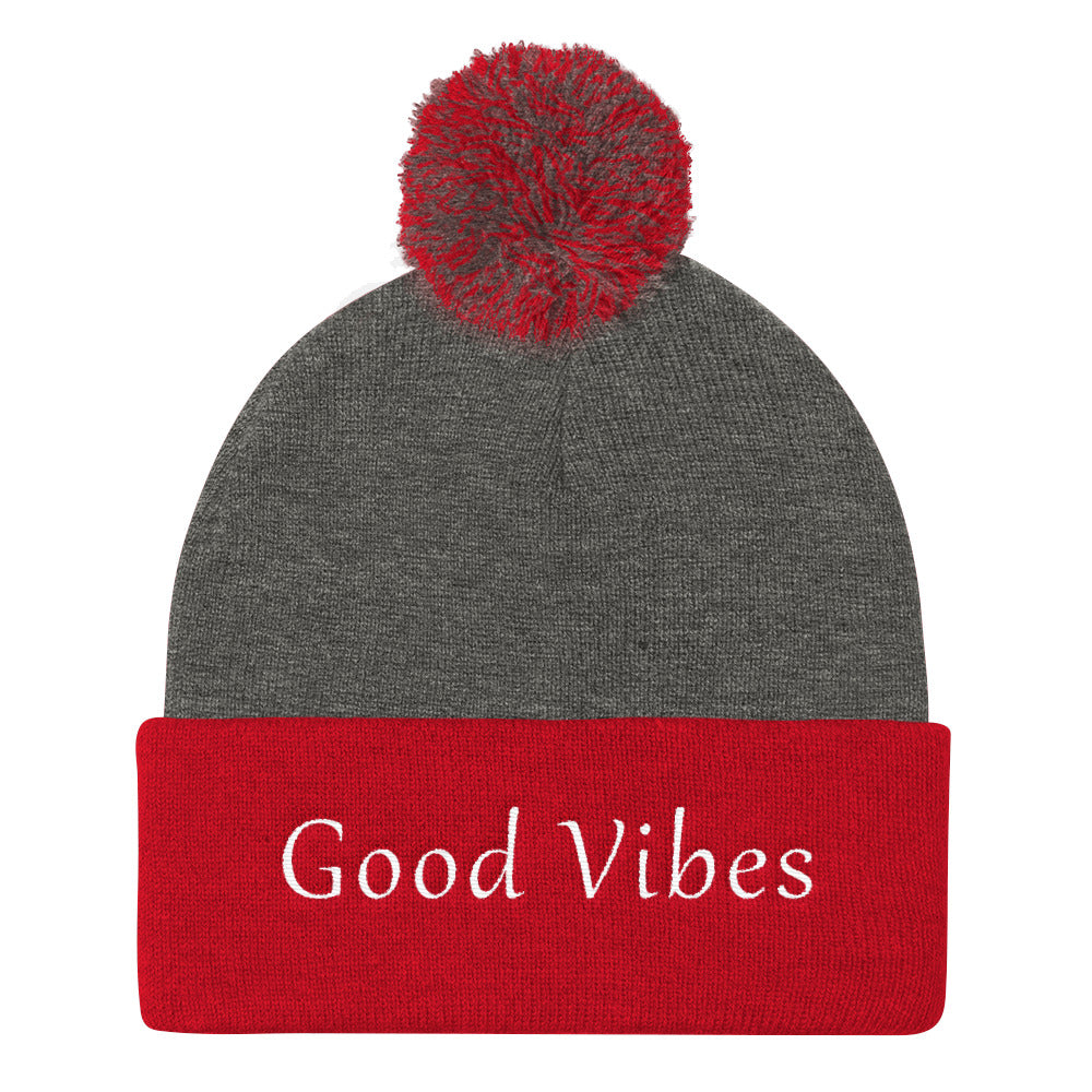 Good Vibes Pom Beanie