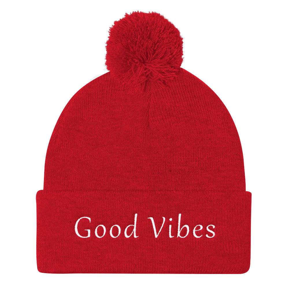 Good Vibes Pom Beanie
