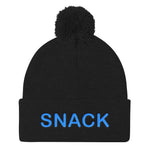 Snack Pom Beanie (blue embroidery)