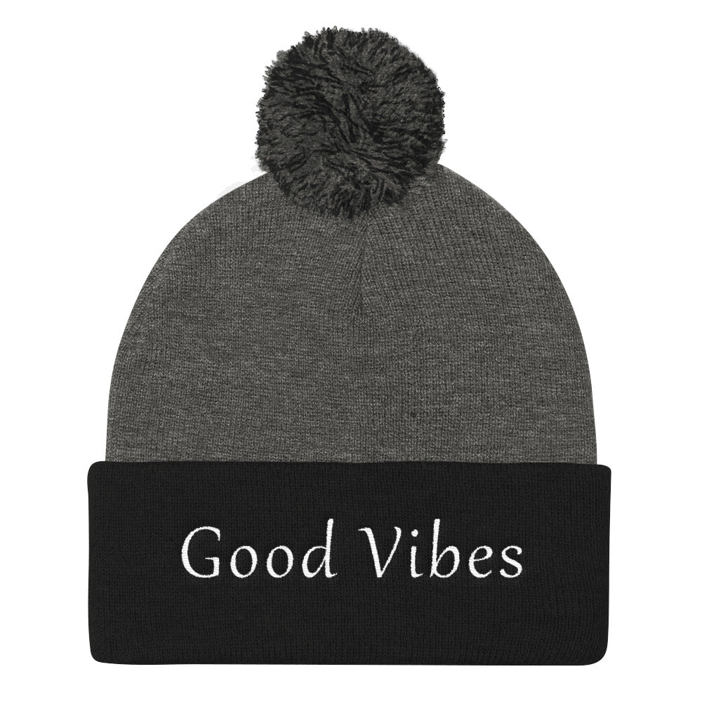 Good Vibes Pom Beanie