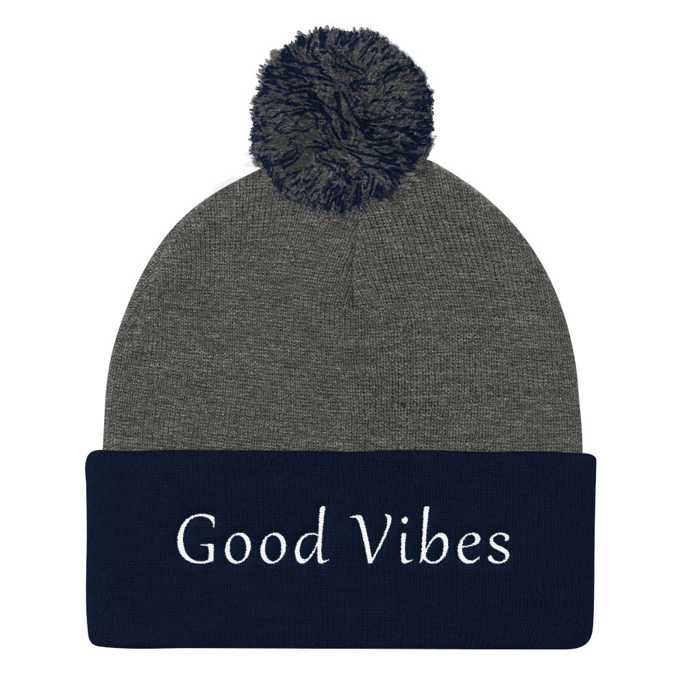 Good Vibes Pom Beanie