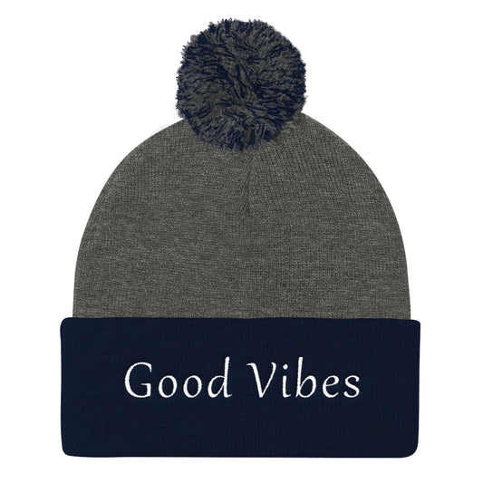 Good Vibes Pom Beanie