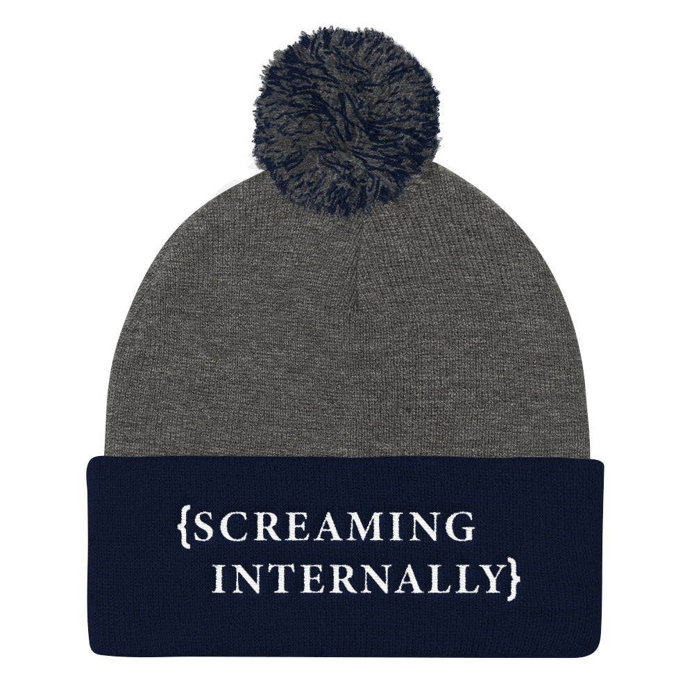 Screaming Internally Pom Beanie