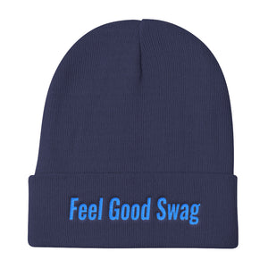 FGS Blue Embroidery Knit Beanie