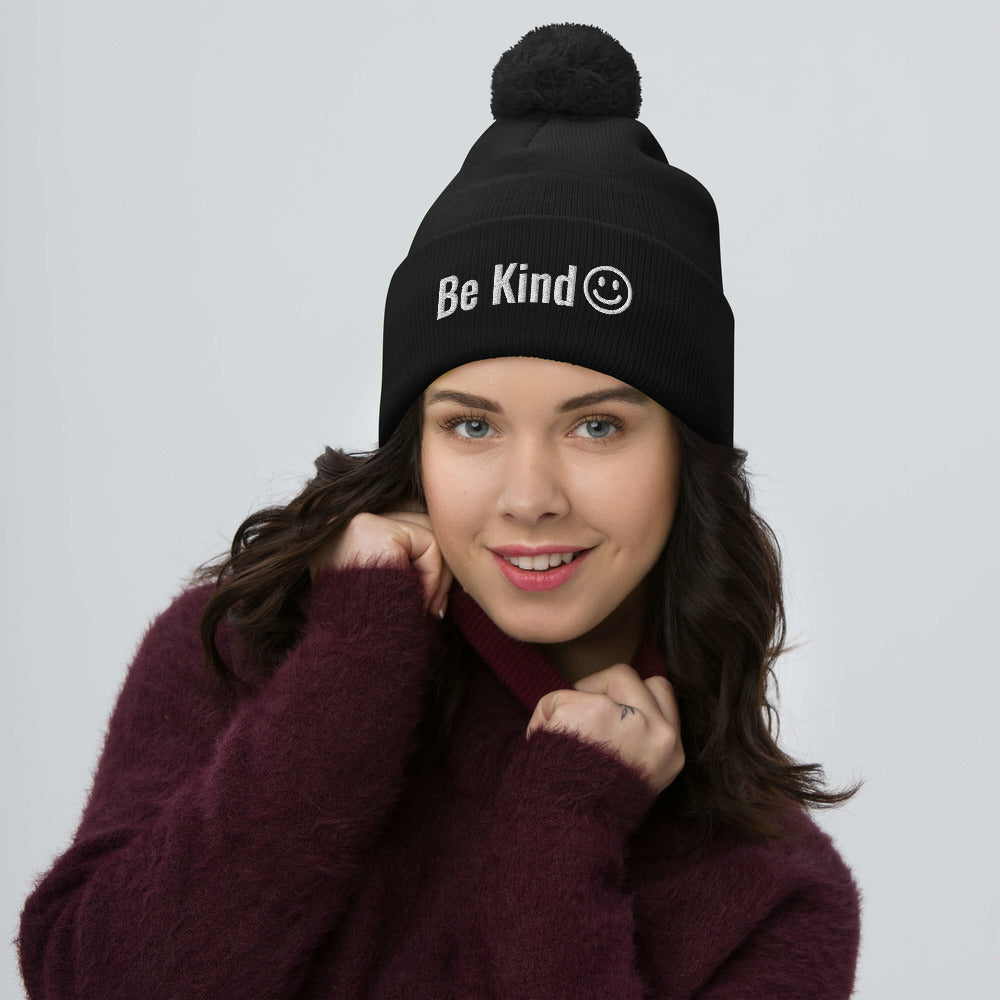 Be Kind Pom-Pom Beanie