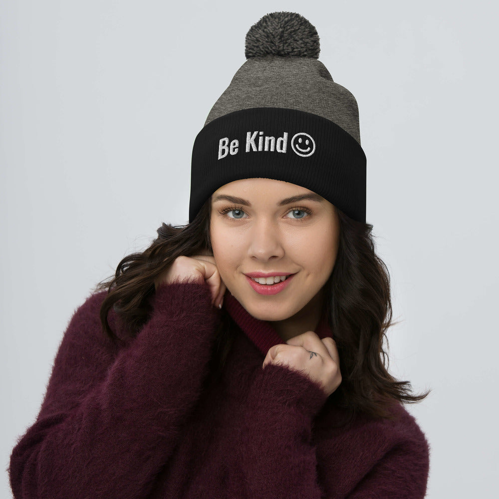 Be Kind Pom-Pom Beanie
