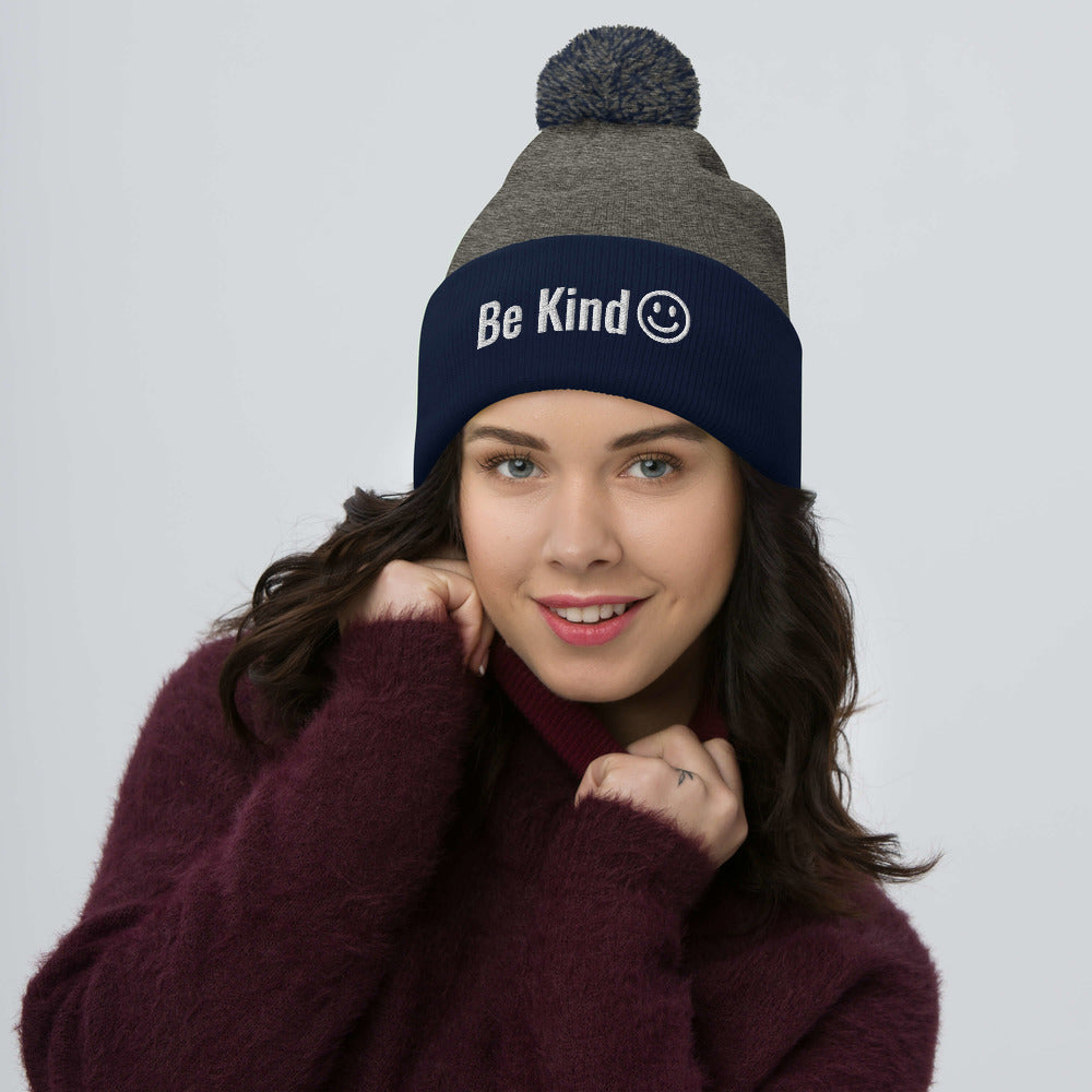 Be Kind Pom-Pom Beanie