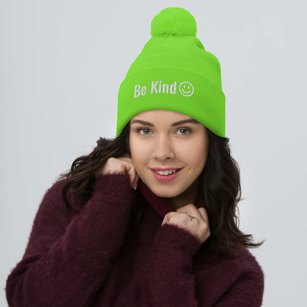 Be Kind Pom-Pom Beanie
