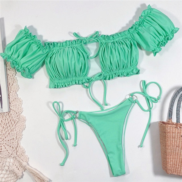 Ruffle Me Right Bikini Set